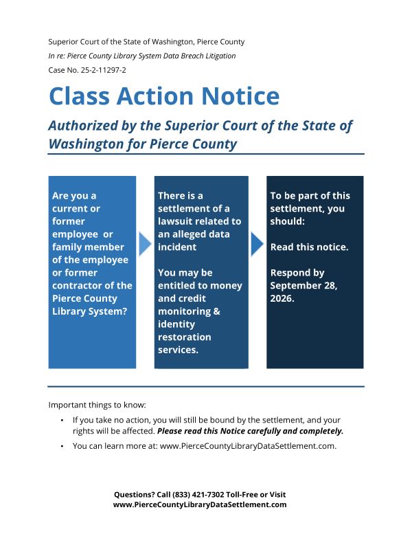 First page of the court-approved notice